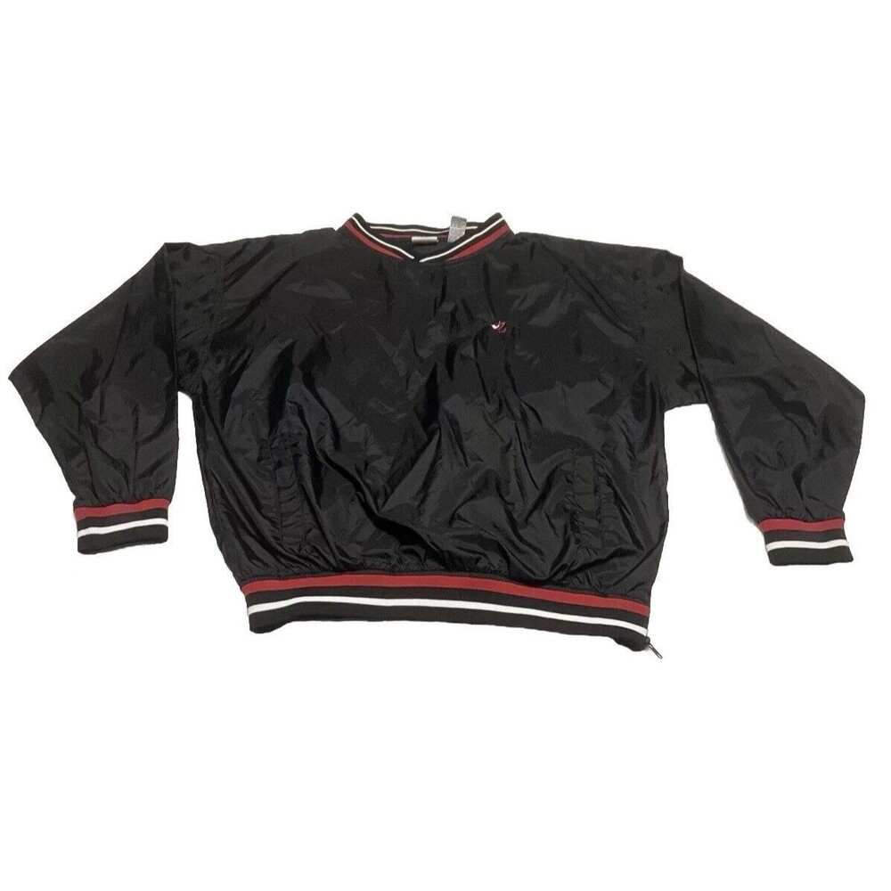 Vintage 90s Jerzees Windbreaker Pullover Jacket Men's Large Embroidered Logo